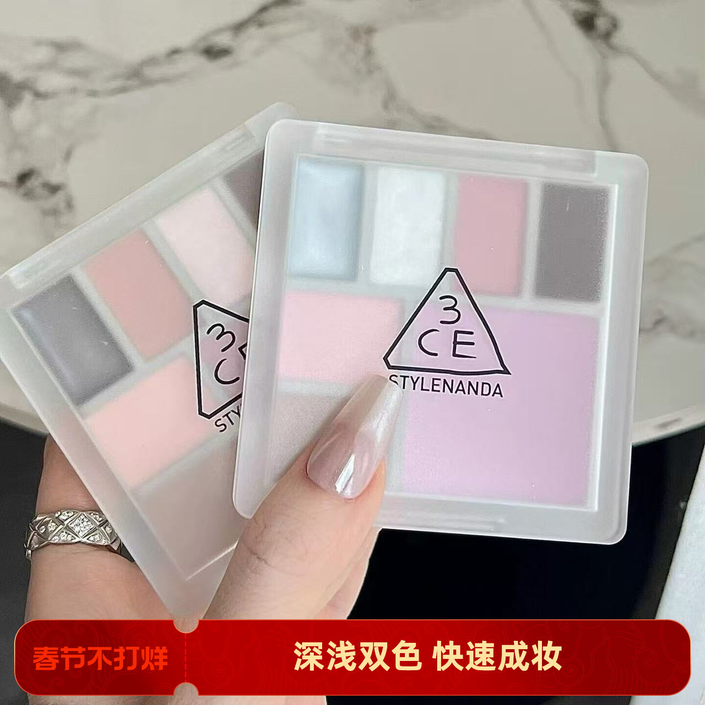 韩国3ce粉饼银盒定妆新款补妆亮肤隐形毛孔控油防汗散粉不脱持久