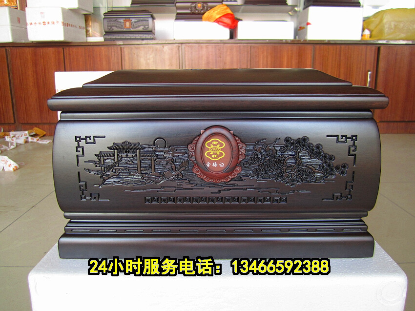 老杜品牌190C【松鹤】非洲黄檀木骨灰盒 送下葬商品汉白玉