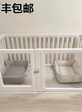 亚克力透明狗围栏宠物室内狗笼中小型犬栅栏防越狱比熊泰迪兔别墅