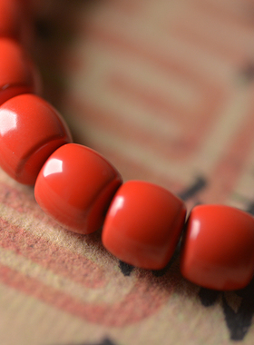 湘西水飞原矿朱砂老珠女款手串红砂朱砂高含量天然辰砂可出证书