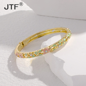 花 包邮 正宗北京景泰蓝手镯女子细圈珐琅掐丝圆形开口复古时尚 镂空