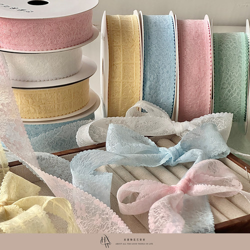 欢喜物双层蕾丝花艺包装缎带