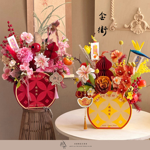 【欢喜物】原创设计新年2026马年钱到家系列礼盒年宵花花盒礼品盒