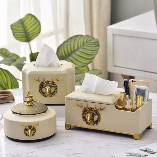 轻奢美式北欧茶几装饰零食烟灰缸