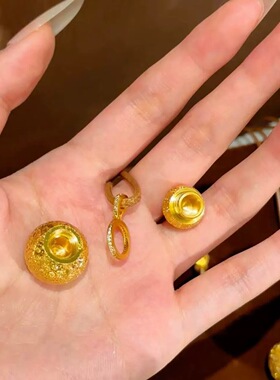 镀真金强保色沙金拉丝如意丝绒香囊葫芦可打开新中式复古风项链