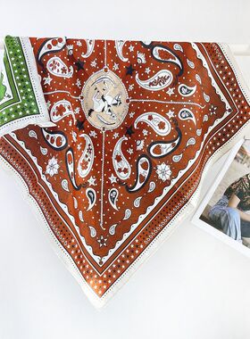 丝巾 真丝丝巾新款百搭桑蚕丝丝巾70方巾装饰围巾夏季