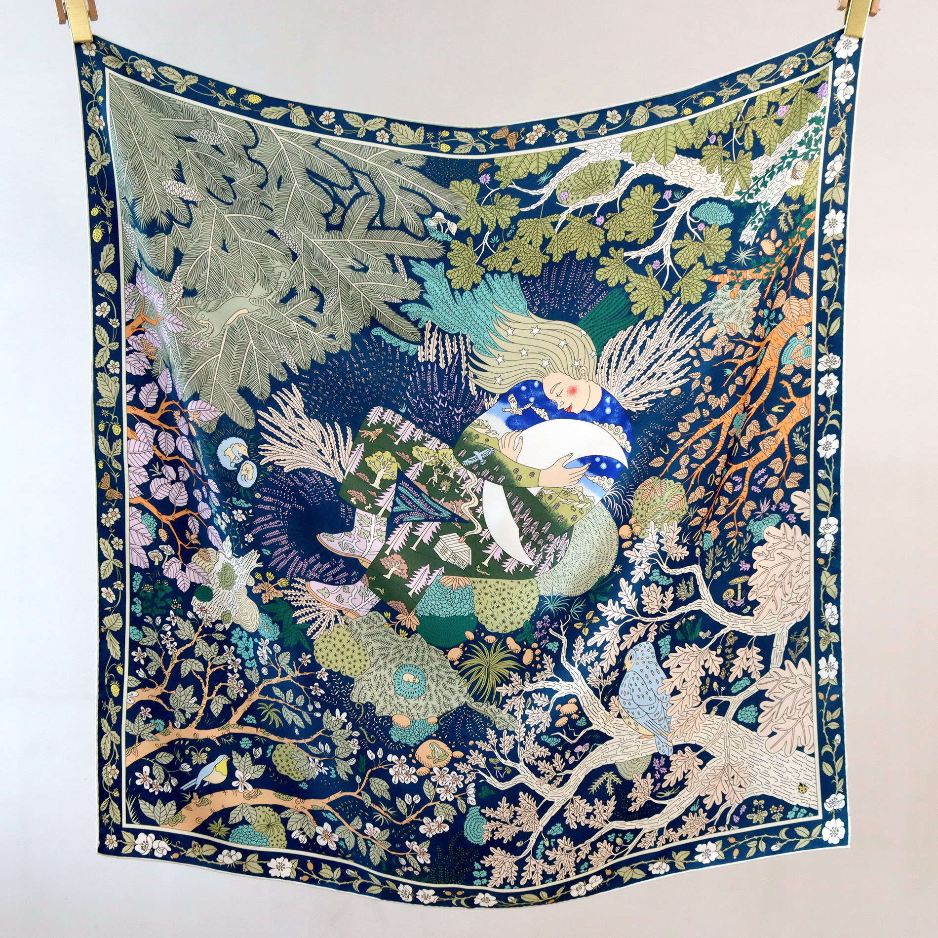 于月神之怀新款90真丝斜纹14姆米大方巾丝巾桑蚕丝披肩围巾