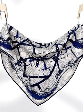 F【蓝链马具】桑蚕丝真丝羊毛70方巾杭州丝绸秋冬气质护颈围巾