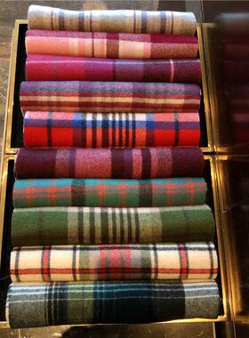 英国Edinburgh苏格兰爱丁堡格子围巾女士男士冬新款羊毛羊绒保暖