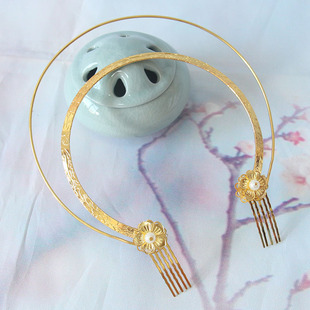 古风金环发饰女敦煌飞天光环头饰唐风圣母光环发冠发箍汉服诃子裙