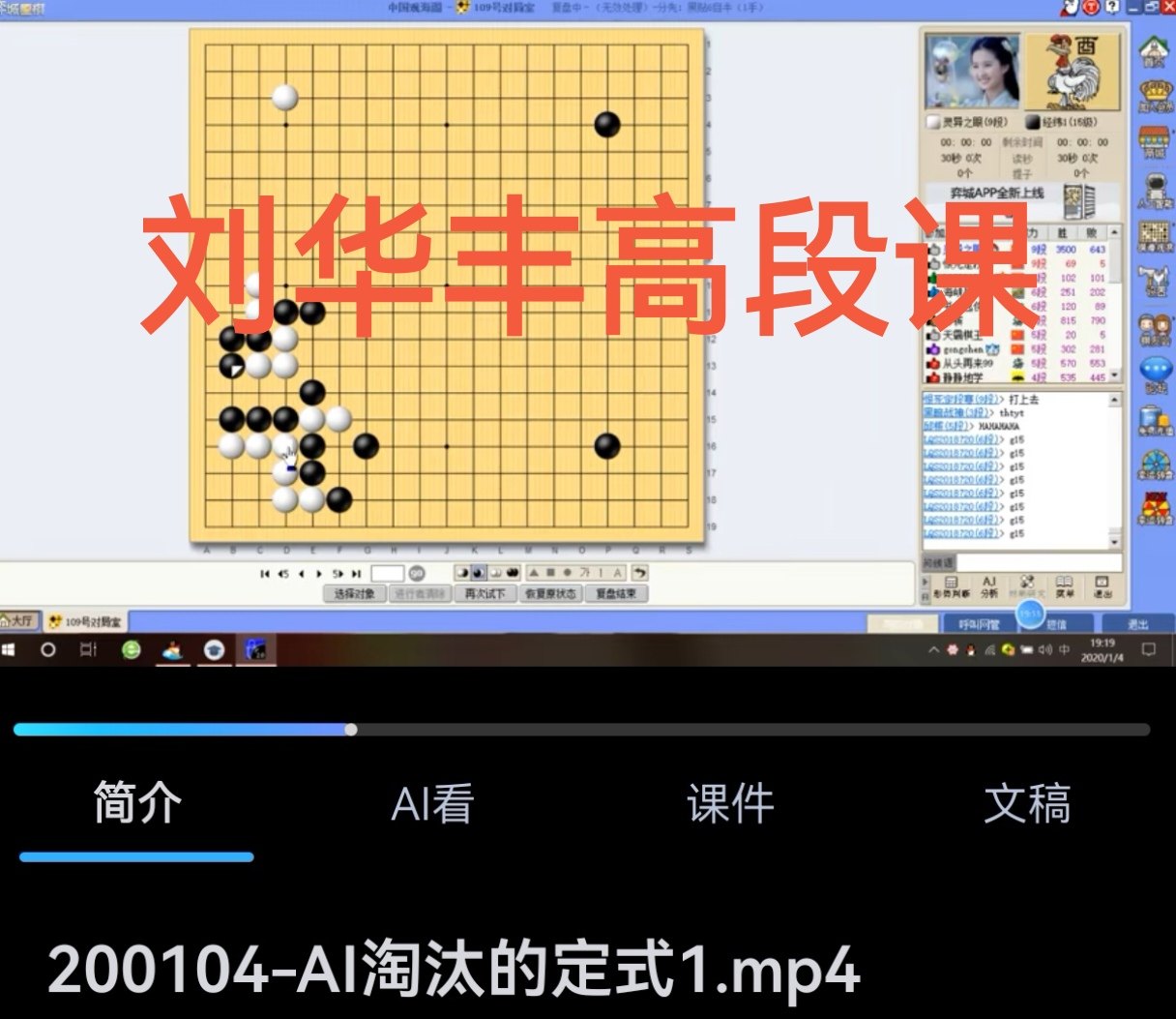 职业刘华丰围棋高段课适合业余高段34课死活AI定式布局中盘手筋等