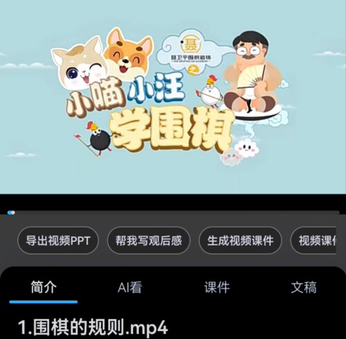 聂卫平道场围棋动画教学视频零基础课小喵小汪学围棋启蒙培训必用