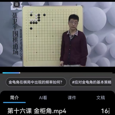 聂卫平围棋大讲堂冲段2段3段视频教学课堂39课基本功常形定式死活