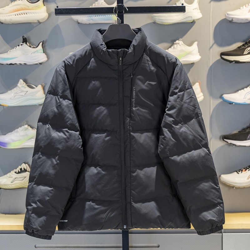 李宁保暖立领短款男子羽绒服