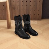 水洗小牛一脚蹬百搭骑士短靴英伦风保暖休闲真皮女靴G3108