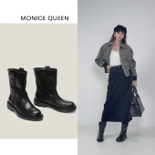 G3089 游牧风中跟短靴女靴烟筒靴靴子圆头时尚 语熙 自由之心