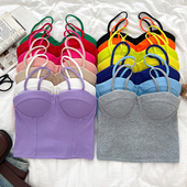 吊带背心内搭打底衫 性感基础百搭纯色修身 显瘦短款 上衣带胸垫女