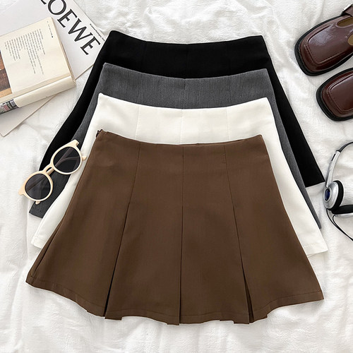 高腰显瘦半身裙百褶裙防走光短裙