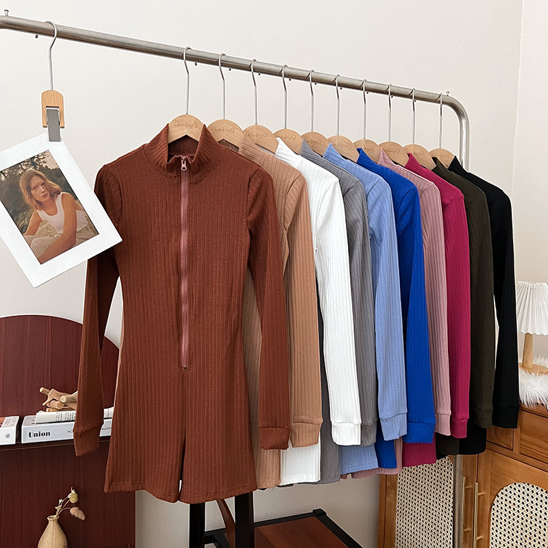 欧美辣妹时尚百搭半高领拉链修身显瘦长袖连体裤阔腿裤休闲裤女,女装/女士精品,连体衣/裤,淘宝优惠券,粉丝福利购,淘宝优惠卷