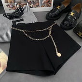 新款 a字阔腿裤 时尚 短裤 配腰链女 百搭纯色高腰显瘦西装 2026夏季