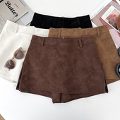 设计感时尚 拉链开叉PU皮高腰显瘦半身裙防走光短裙包臀裙a字裙女