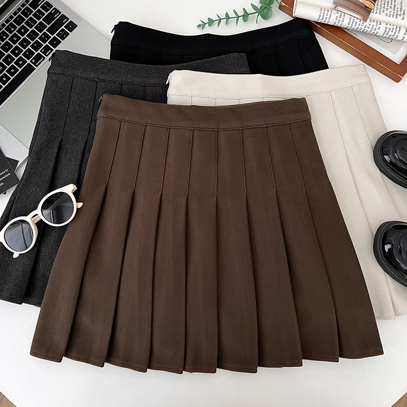 复古时尚学院风毛呢高腰显瘦半身裙防走光短裙百褶裙a字裙女秋冬,女装/女士精品,半身裙,淘宝优惠券,粉丝福利购,淘宝优惠卷
