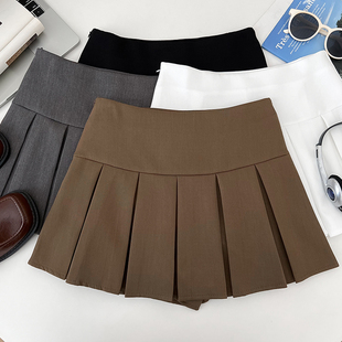 韩版 休闲百搭高腰显瘦半身裙防走光短裙百褶裙a字裙蓬蓬裙女夏季