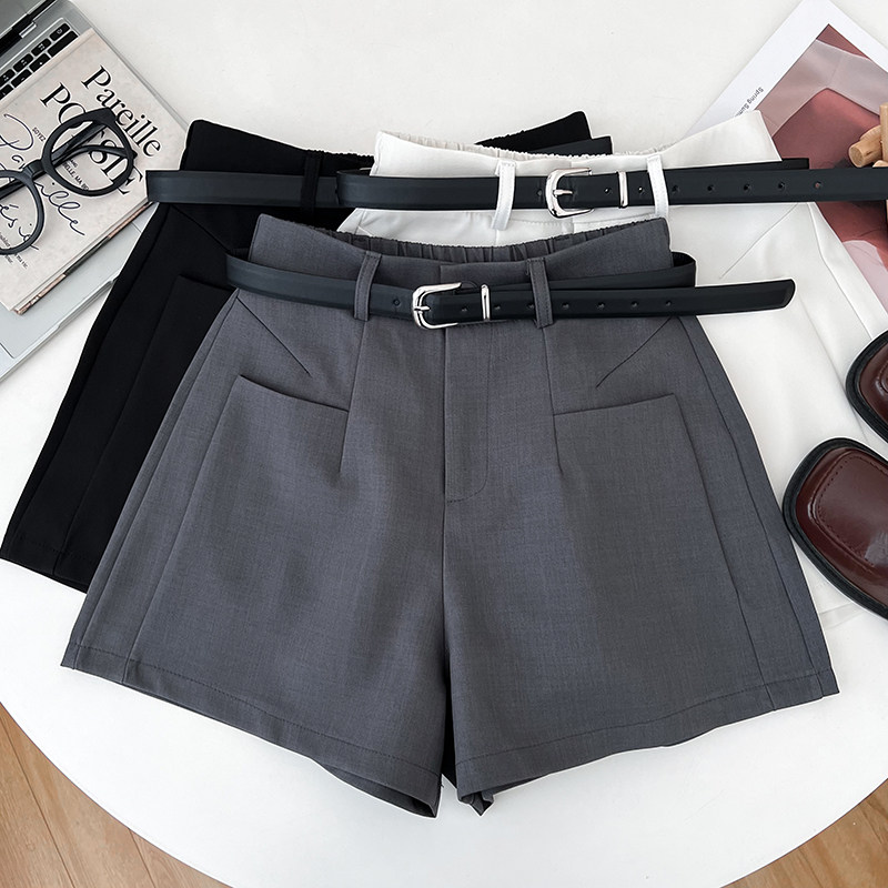 韩版时尚休闲松紧高腰显瘦西装短裤阔腿裤a字裤热裤配皮带女夏季,女装/女士精品,休闲裤,淘宝优惠券,粉丝福利购,淘宝优惠卷