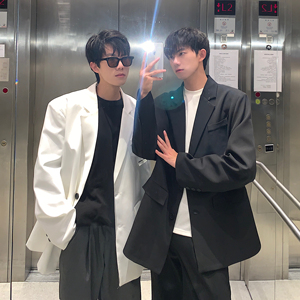抖音品质 2025秋男女小西装男垫肩雅痞西服大码外套潮F130-P95图片