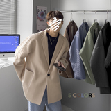春装新款西服男生雅痞帅气小西装潮流宽松休闲单西外套F10-P80，男装西服套装，电商A152