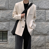 韩版高级感小西装外套黑色oversize痞帅潮男士休闲西服F523-P95，男装西服套装，电商A152