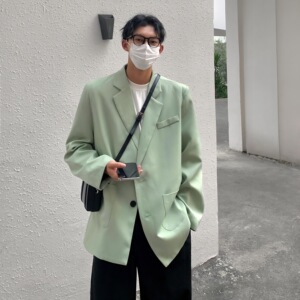 春秋男士休闲西服小西装潮ins单西外套痞帅宽松大码韩版F179-P95图片