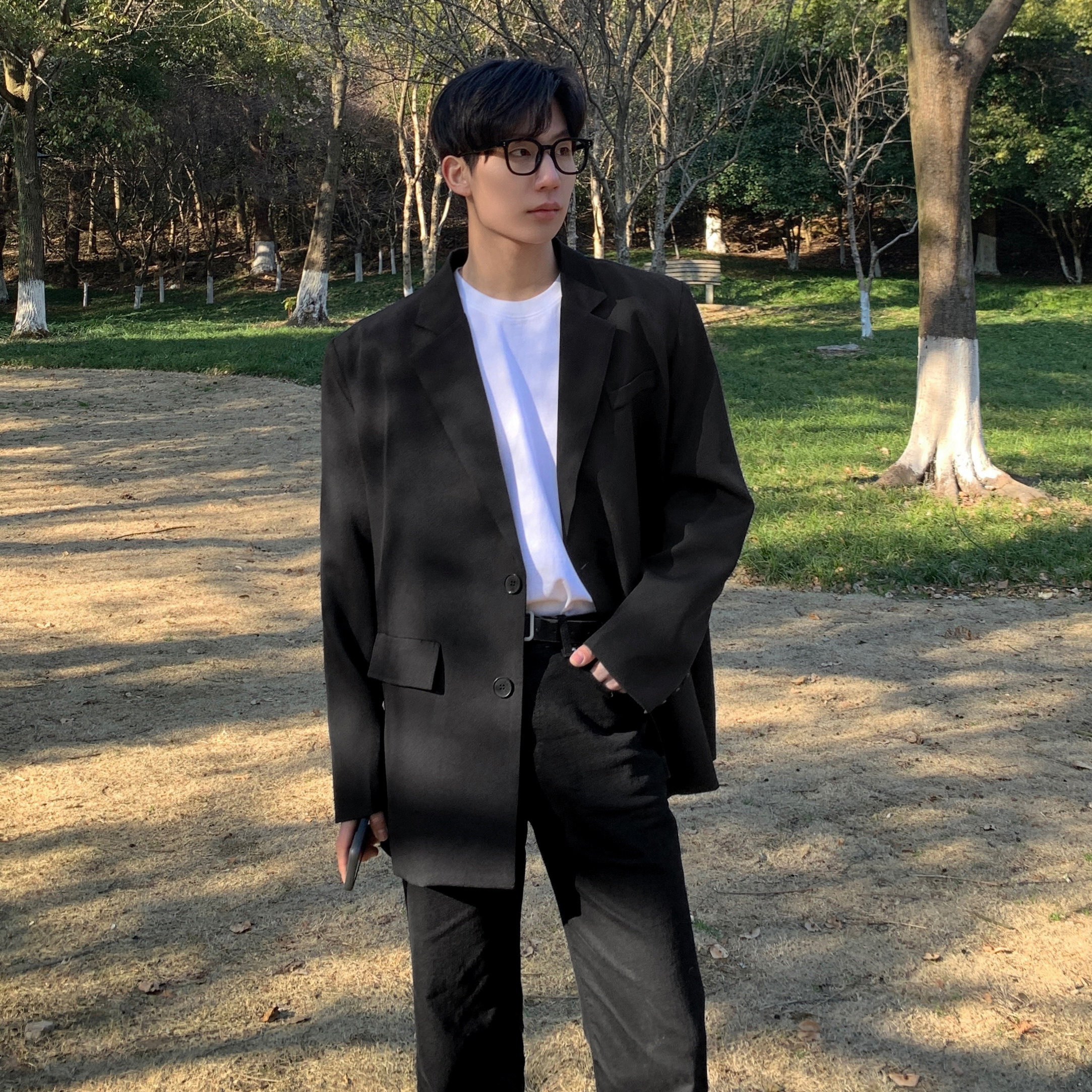 休闲西装外套男春秋痞帅正装潮流高级感大码港风西服男XF130-P95,男装西服套装,电商A152