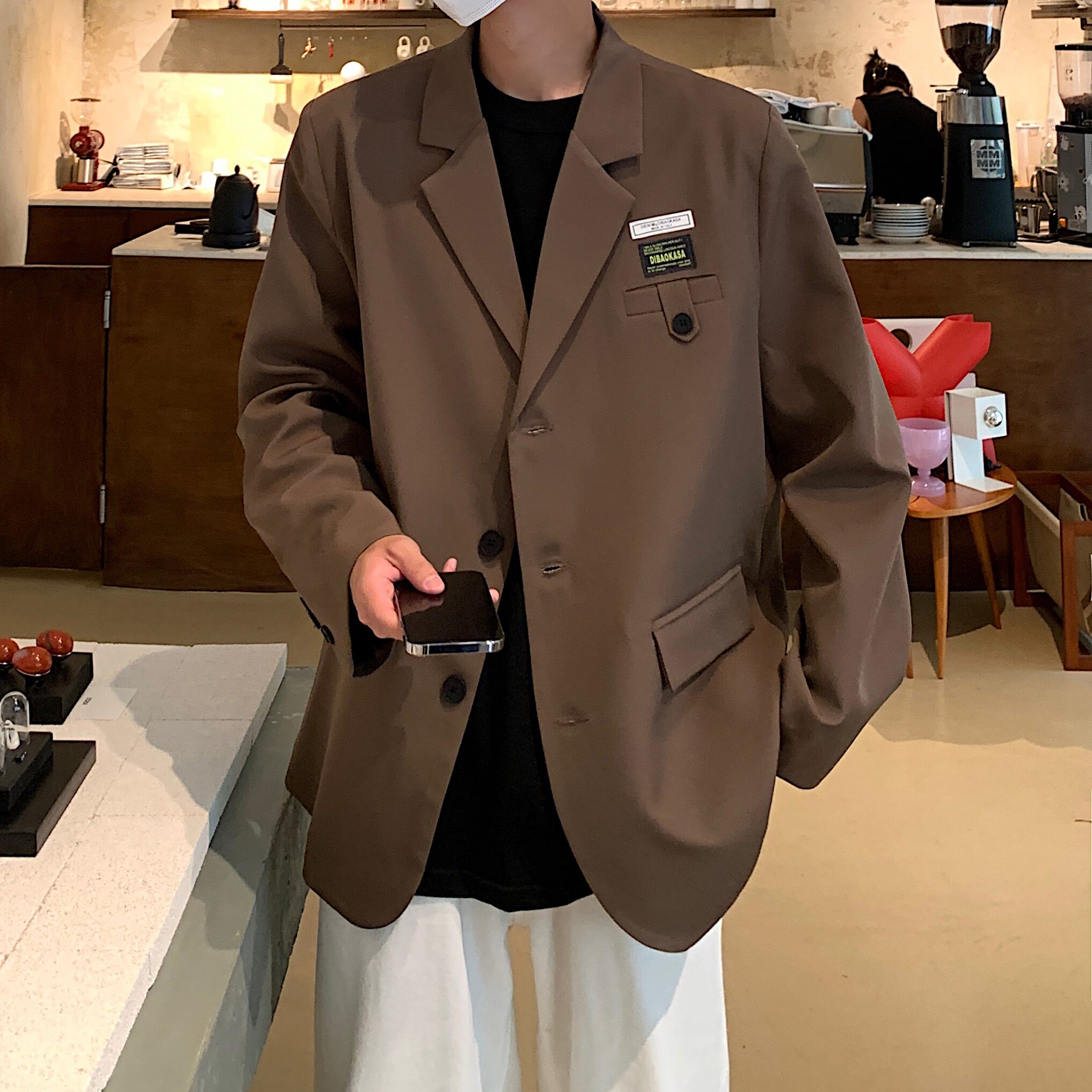 小西装外套男春秋ins痞帅高级感男装oversize休闲西服F107-P95，男装西服套装，电商A152