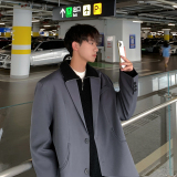 ins休闲西服男韩版痞帅气小西装上衣港风单西外套dk制服F106P95，男装西服套装，电商A152