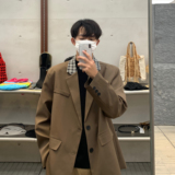 休闲西装外套男秋季2025新款潮流垫肩痞帅男生小西服大码F118-P95，男装西服套装，电商A152