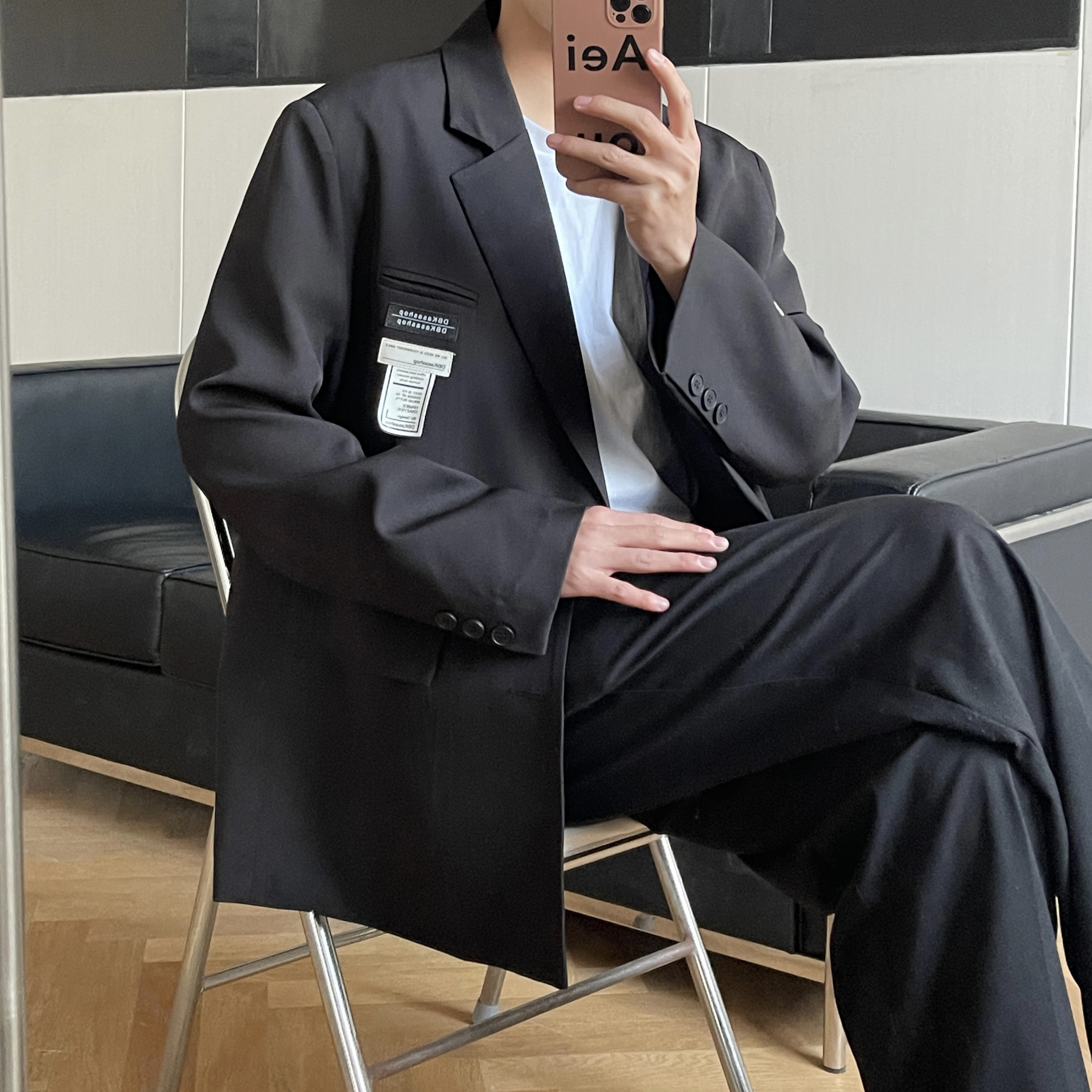 西装外套男高级感痞帅英伦雅痞男装休闲小西服oversize XF138-P95图片