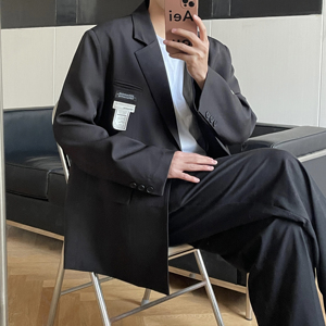 西装外套男高级感痞帅廓形垫肩休闲oversize 小西服  XF138-P95图片