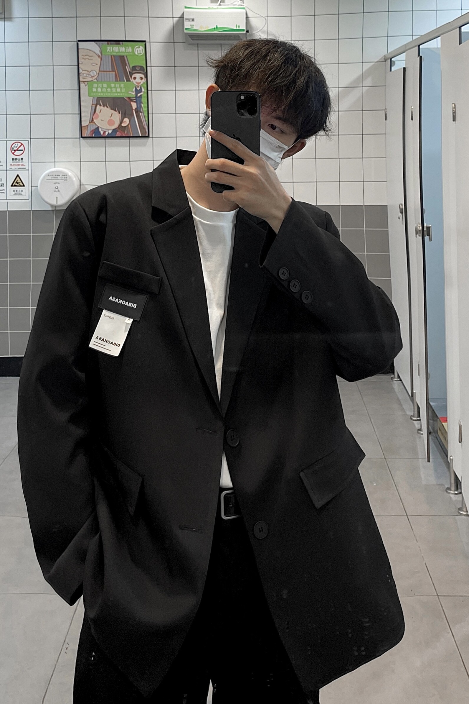 oversize黑色西装外套男春季大码潮宽松休闲痞帅小西服XF120-P95,男装西服套装,电商A152