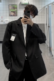 oversize黑色西装外套男春季大码潮宽松休闲痞帅小西服XF120-P95，男装西服套装，电商A152