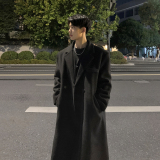 冬季毛呢大衣男士韩版过膝中长款风衣宽松呢子外套西装F317-P128，男装西服套装，电商A152