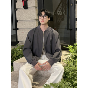直播美式飞行夹克男秋季新款立领棒球服工装外套韩版F331-P98图片