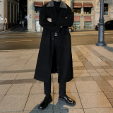 秋冬毛呢大衣男士中长款韩版加厚双面呢子过膝风衣外套F365-P138，男装风衣，电商A152