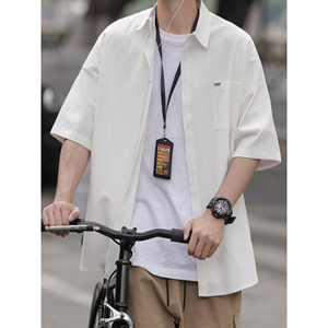 直播款 M-5XL 高品质男生短袖衬衫宽松港风CS106-特P40 58，男装T恤，电商A152