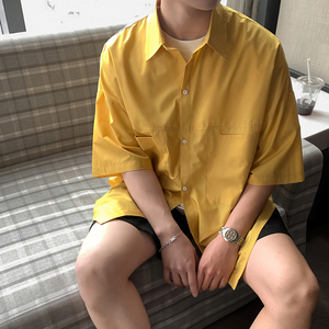 短袖衬衫男潮流休闲衬衣男宽松港风外套大码CS206-P48控68图片