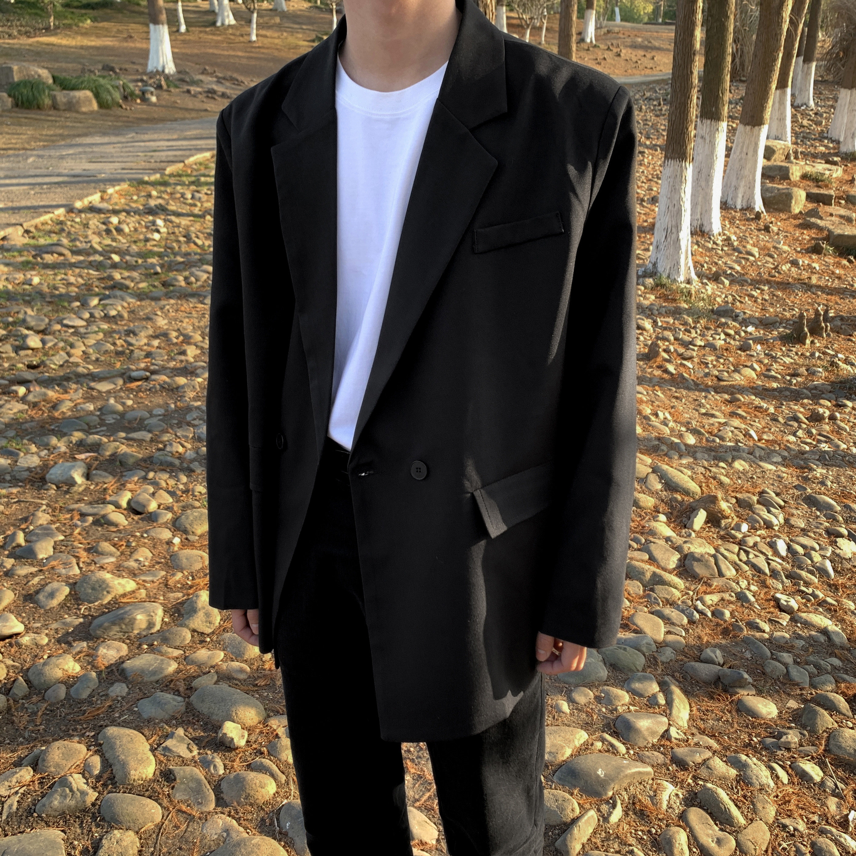 高级感炸街小西装男潮痞帅dk西服垫肩感廓形轻熟风外套F503-P95,男装西服套装,电商A152