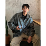 美式复古PU皮外套男女潮牌街头宽松翻领休闲机车皮衣夹克PY13-P95，男装夹克，电商A152