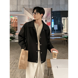 高级感翻领夹克外套男韩版西装美式短款休闲风衣F328-P98128图片