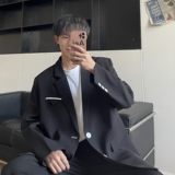 垫肩休闲小西装外套男高级感痞帅轻熟风春秋西服大码XF131-P95，男装西服套装，电商A152