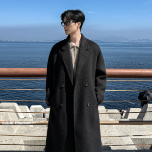 毛呢大衣男过膝羊毛大衣F776 P198 中长款 手工双面呢大衣秋冬韩版